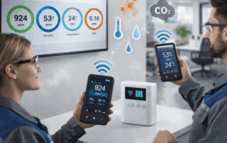 Messung der Raumluftqualität in einem Büro